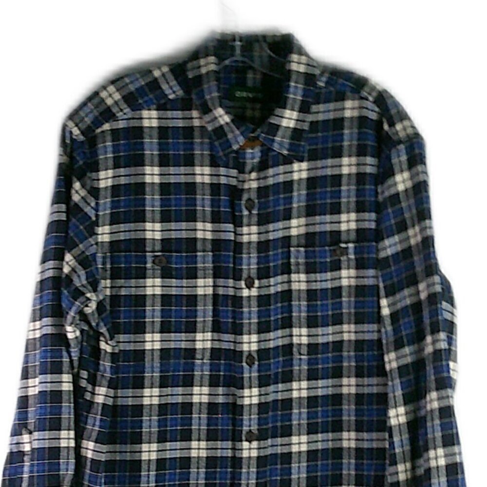 Orvis - Blue/Ivory  100% Cotton Perfect Flannel Button Down Shirt - Size Large - Picture 3 of 9